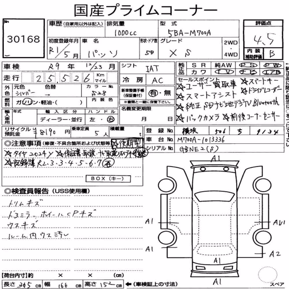 Notka aukcyjna: TOYOTA PASSO X S