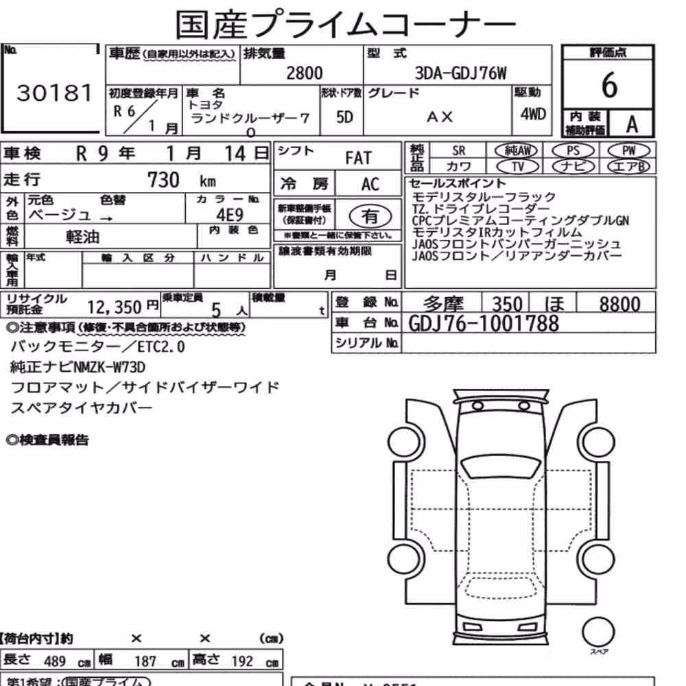 Notka aukcyjna: TOYOTA LAND CRUISER 70 5D 4WD AX