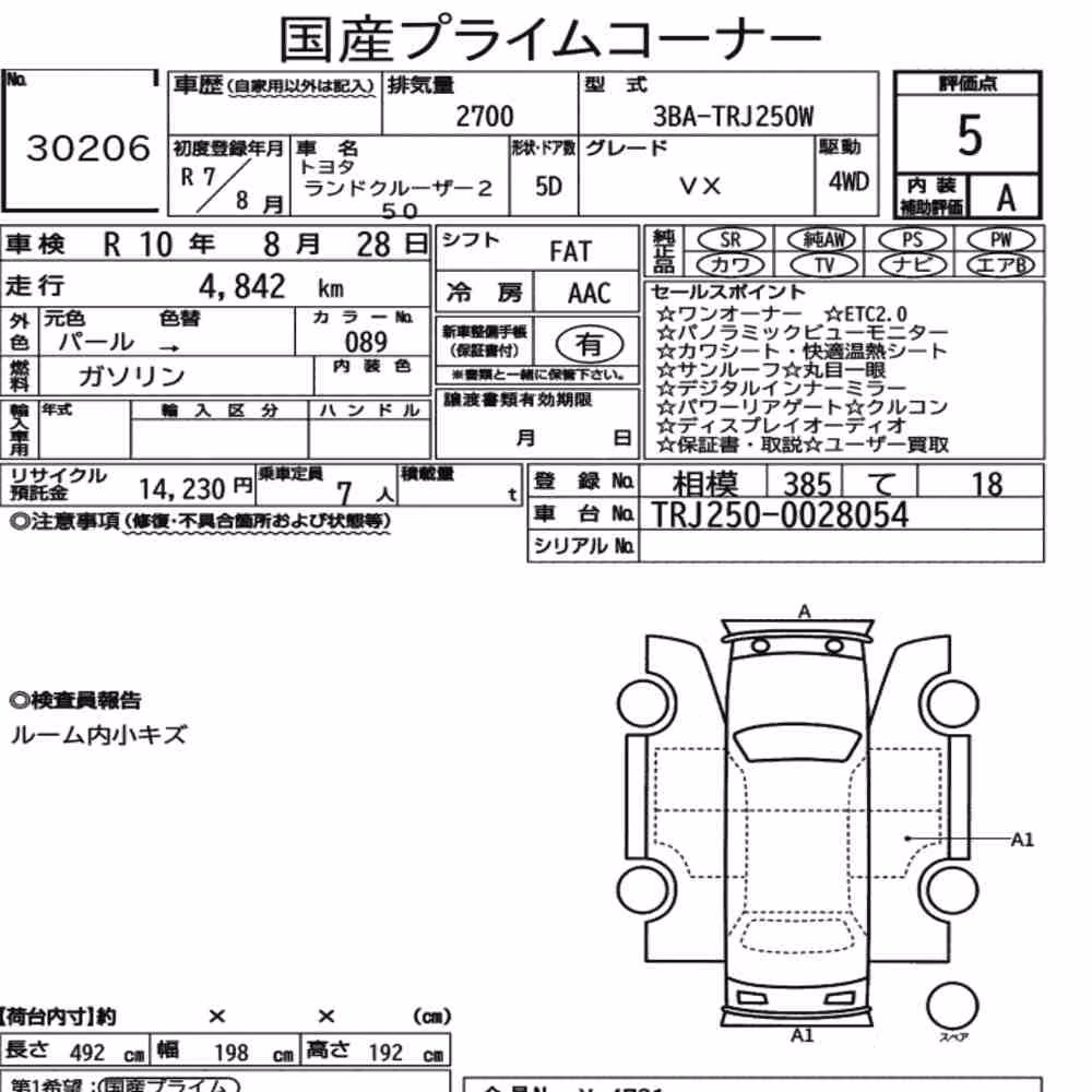 Notka aukcyjna: TOYOTA LAND CRUISER 250 4WD VX