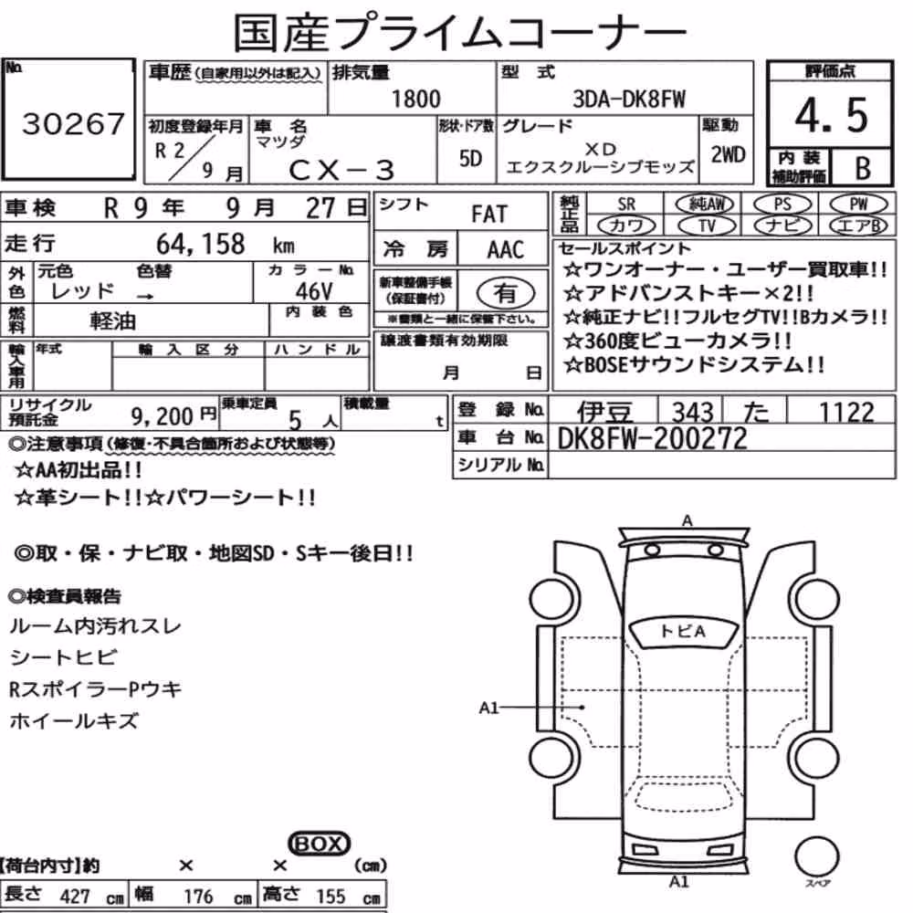 Notka aukcyjna: MAZDA CX-3 XD EXCLUSIVE MODS