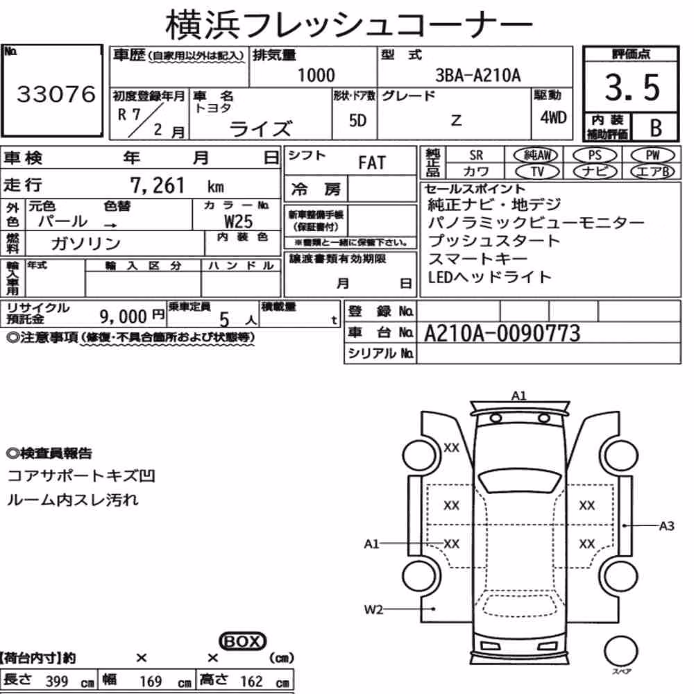 Notka aukcyjna: TOYOTA RAIZE 4WD Z