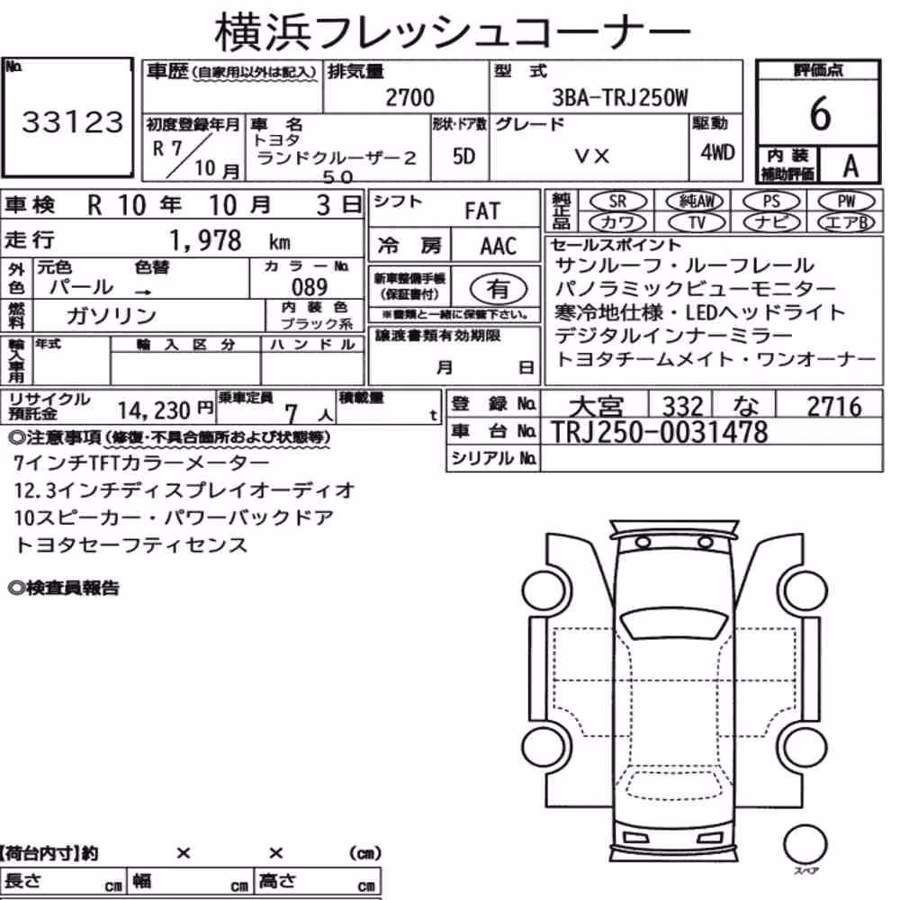 Notka aukcyjna: TOYOTA LAND CRUISER 250 4WD VX