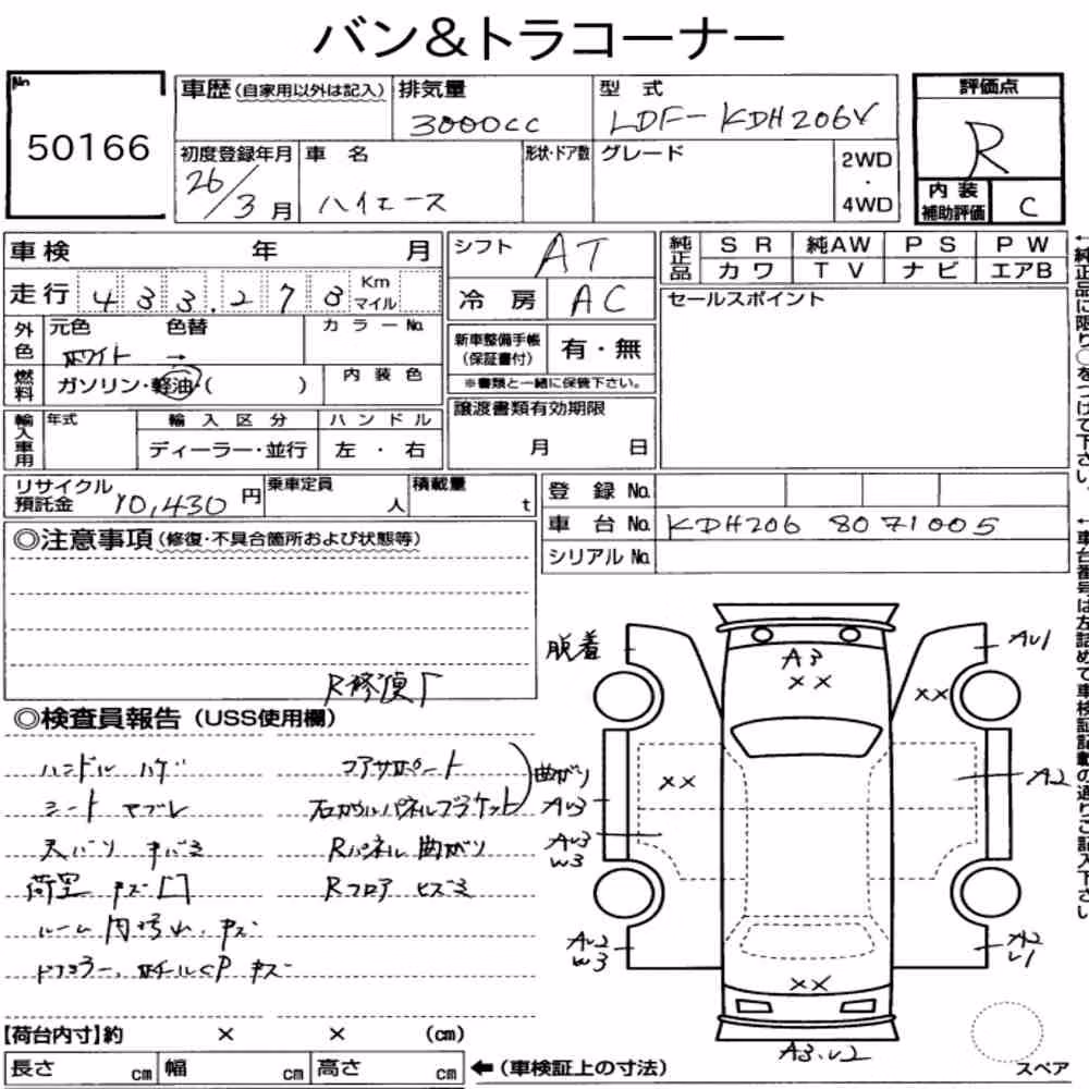 Notka aukcyjna: TOYOTA HIACE VAN 4D 4WD
