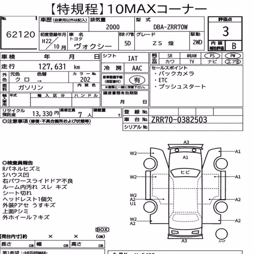 Notka aukcyjna: TOYOTA VOXY ZS KIRAMEKI