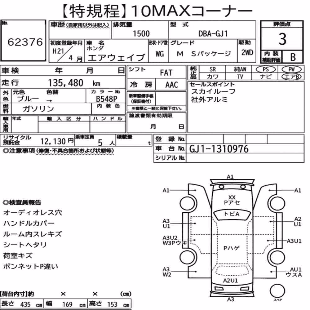 Notka aukcyjna: HONDA AIRWAVE M S PACKAGE