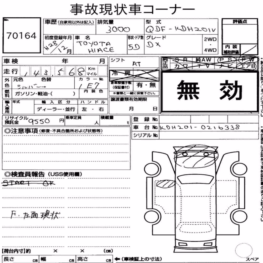 Notka aukcyjna: TOYOTA HIACE VAN 5D DX